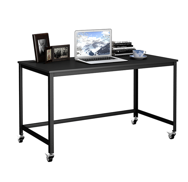 Wood Top Metal Frame Rolling Laptop Computer Desk  product image