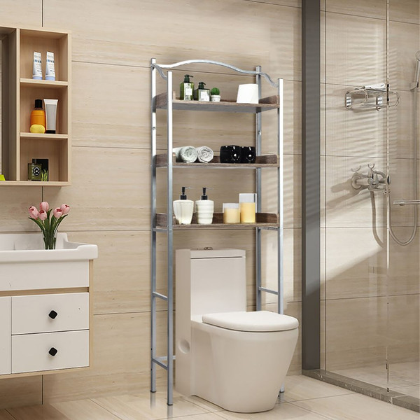 Metal and Wood 3-Tier Bathroom Spacesaver Storage Rack product image
