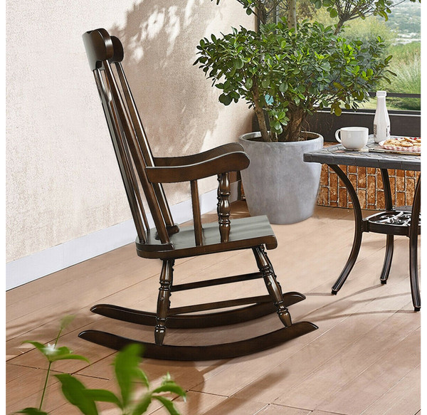 Glossy Finish Wooden Rocking Chairs (Set of 2) product image