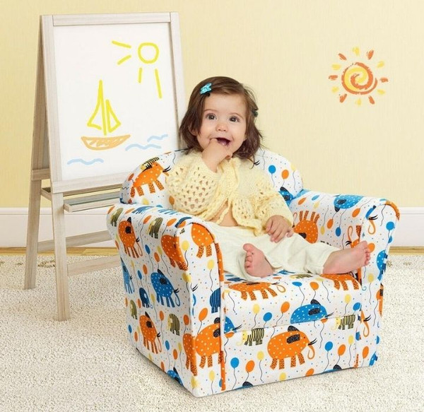 Kids' Animal Print Upholstered Armchair product image