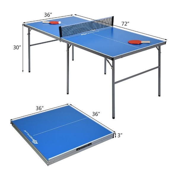 Portable 6’x3’ Folding Ping Pong Table product image