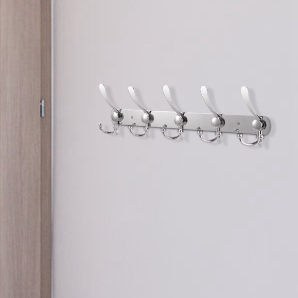 iMounTEK® 15-Hook Stainless Steel Wall-Mounted Hanger Rack product image