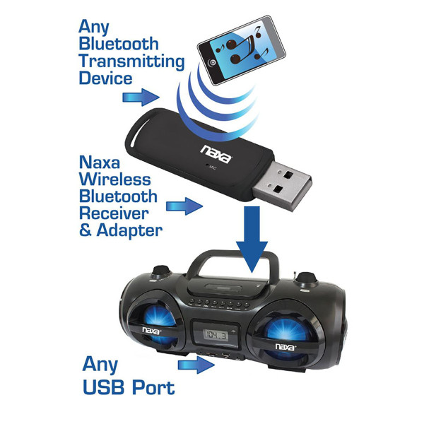 Naxa® Wireless USB Bluetooth Audio Adapter, NAB-4003 product image