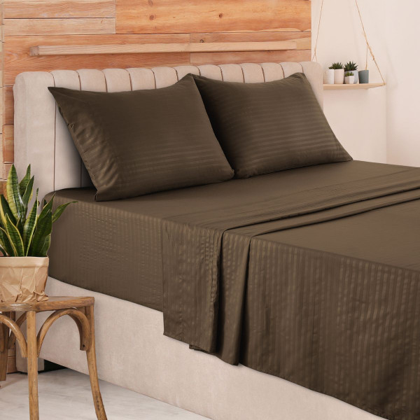 Brushed Microfiber Striped Bed Sheet Set product image