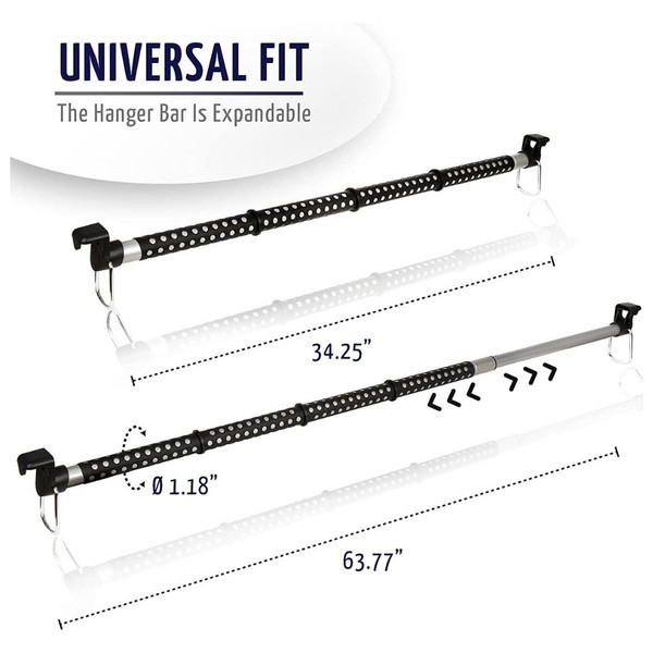 Zone Tech® Car Expandable Clothes Hanger Bar (1- Or 2-Pack) product image