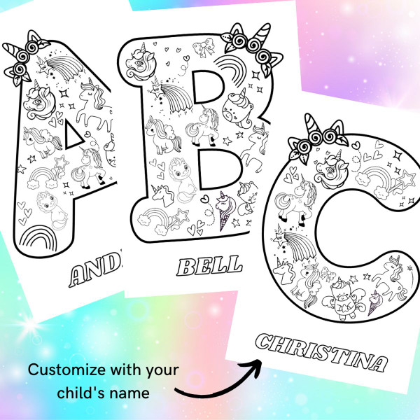 Personalized Kids' Name Coloring Poster product image