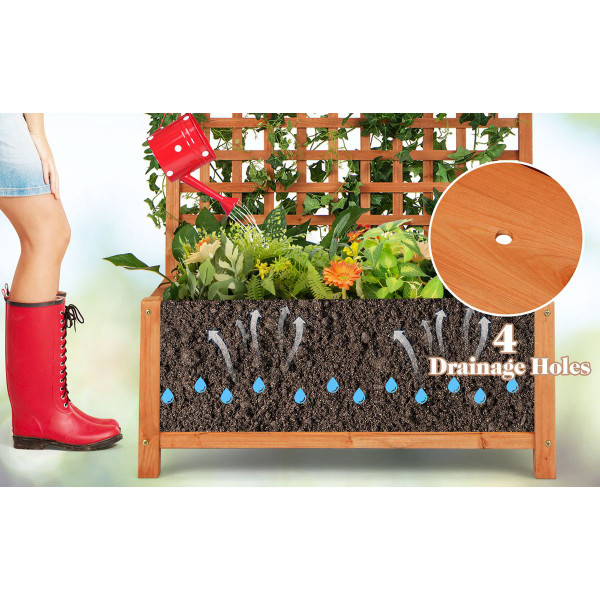 6-Foot Raised Garden Bed Planter Box with Trellis product image