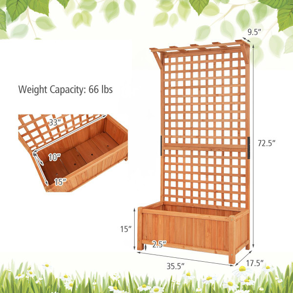 6-Foot Raised Garden Bed Planter Box with Trellis product image