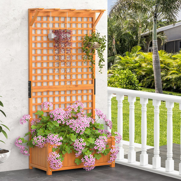 6-Foot Raised Garden Bed Planter Box with Trellis product image