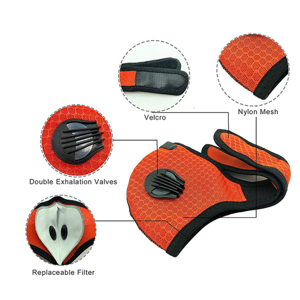 Performance Sports Face Mask with Activated Carbon Filter and Breathing Valves product image