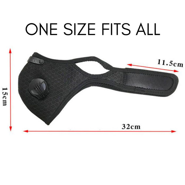 Performance Sports Face Mask with Activated Carbon Filter and Breathing Valves product image