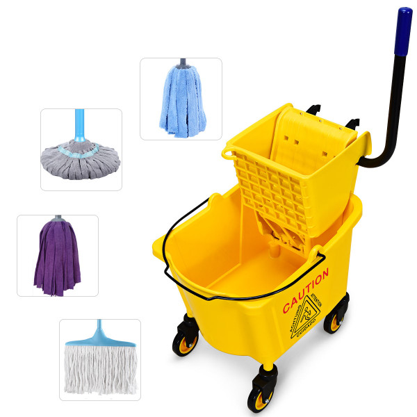Commercial Mop Bucket with Wringer on Wheels product image