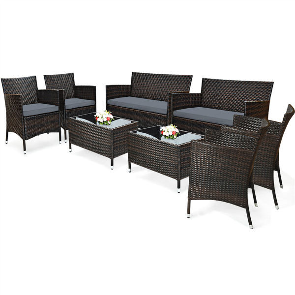 Rattan Outdoor 8-Piece Patio Furniture Set product image