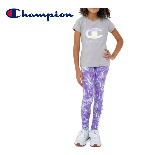 Champion® Girl's 2-Piece Active Short Sleeve Tee & Legging Set