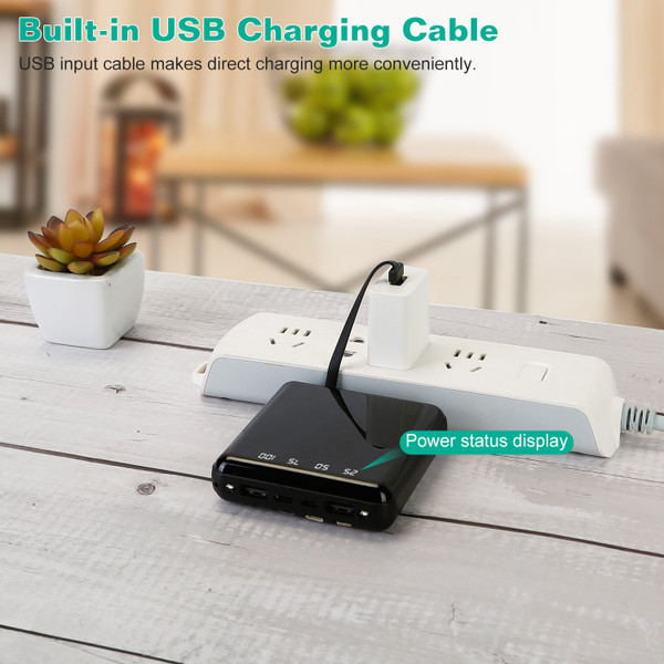 PowerMaster™ 10,000mAh Portable Power Bank with Built-in Cables product image