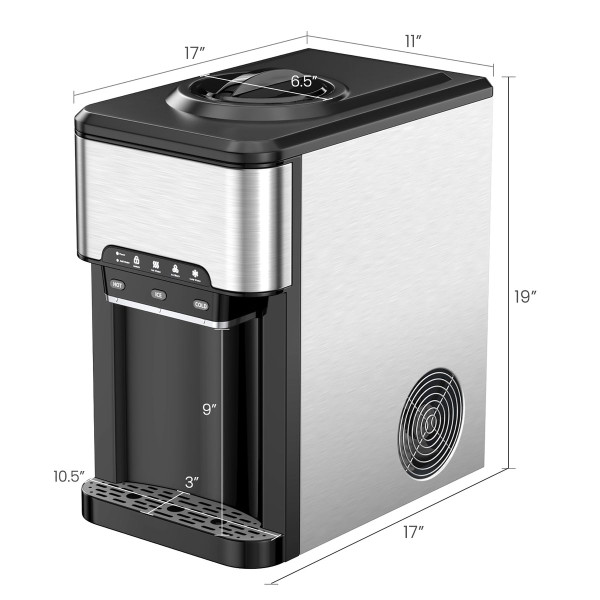 3-in-1 Water Cooler Dispenser with Built-in Ice Maker product image
