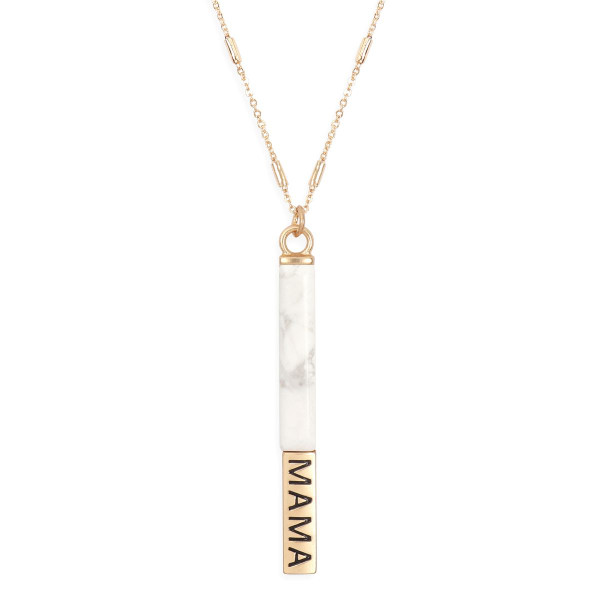 Natural Stone Pendant Bar Necklace product image