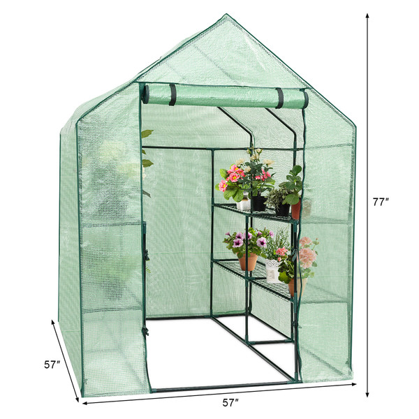 Portable Mini Walk-in Outdoor 2-Tier 8-Shelf Greenhouse product image