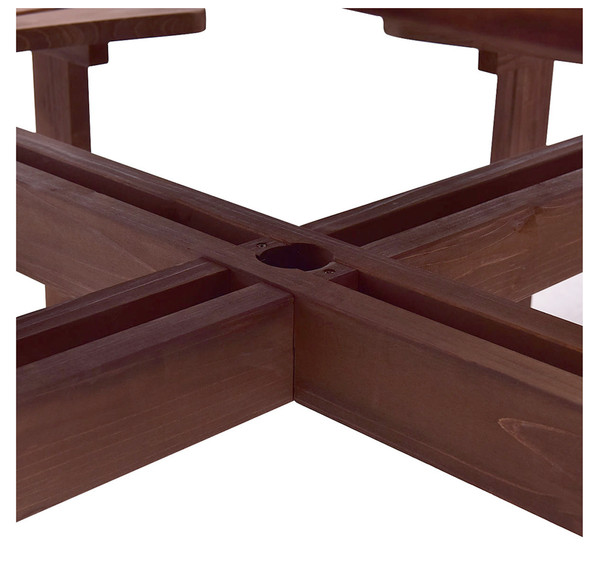 Outdoor Wood 8-Seat Round Picnic Table Set product image