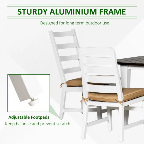 Outsunny® 7-Piece Aluminum Outdoor Patio Dining Set with Umbrella Hole product image