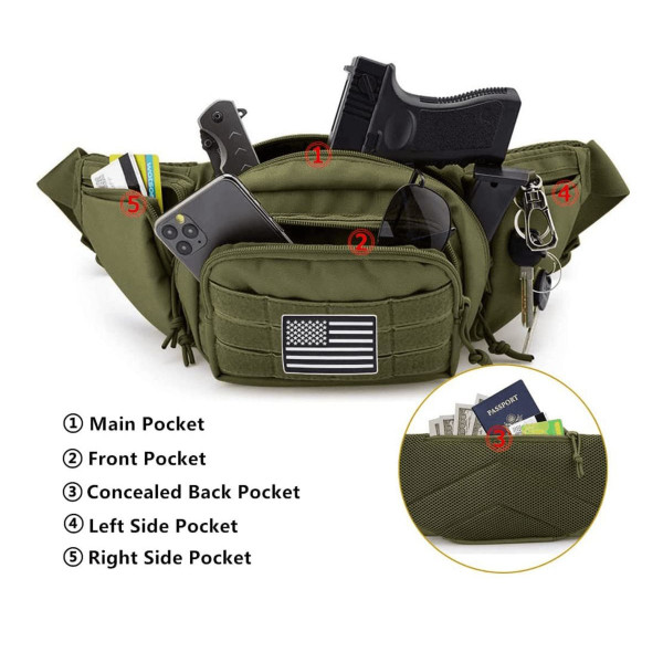 Tactical Military Waist Bag & MOLLE EDC Pouch for Outdoor Activities product image