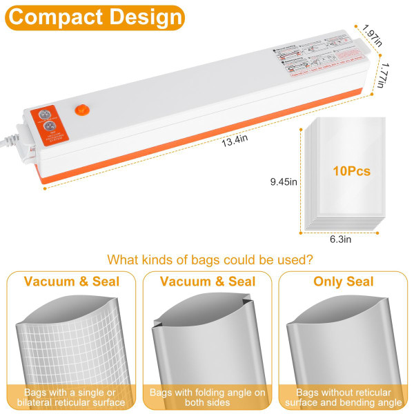 Electric Vacuum Sealer Machine and Bags product image