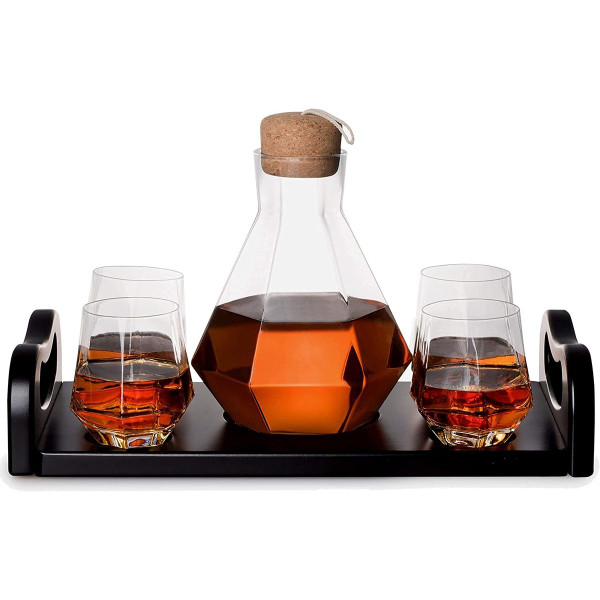 Italian Crafted Glass Decanter & Whisky Glasses Set product image