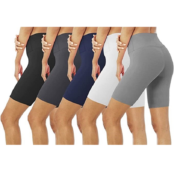 Women's Ultra-Soft High-Waisted Stretch Biker Shorts (4-Pack) product image