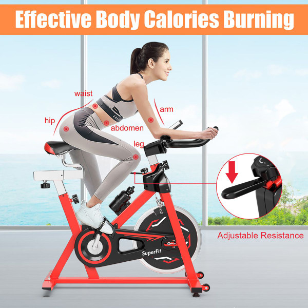 Indoor Stationary Fitness Cycling Bike with Electronic Display product image