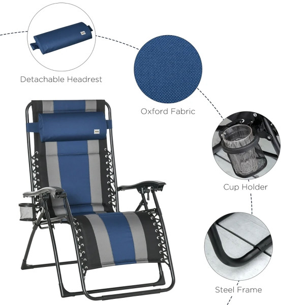 Outsunny® XL Zero-Gravity Recliner Padded Patio Lounger Chair product image