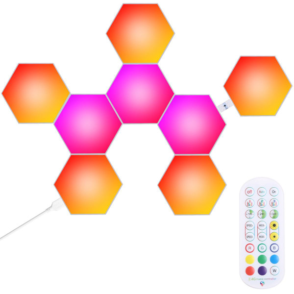 iNova™ 8-Piece Hexagon LED Light Panel Set product image