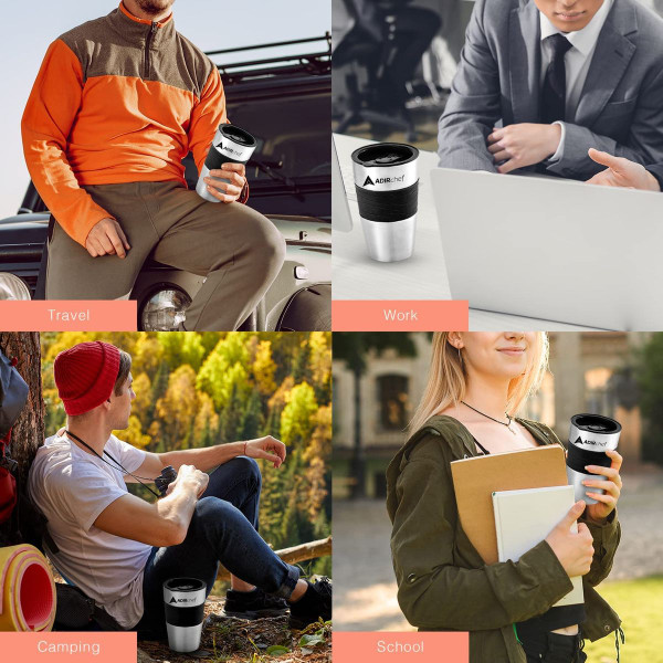 AdirChef Mini Single Serve Coffee Maker & 15 oz. Travel Mug & Reusable Filter product image