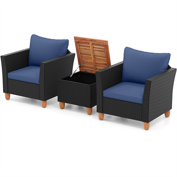 3-Piece Outdoor Patio Rattan Furniture Set product image