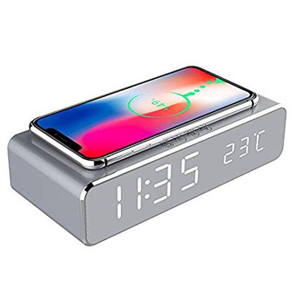 LED Alarm Clock with Wireless Charger and USB Port product image