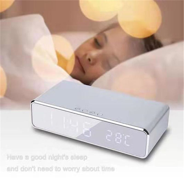 LED Alarm Clock with Wireless Charger and USB Port product image