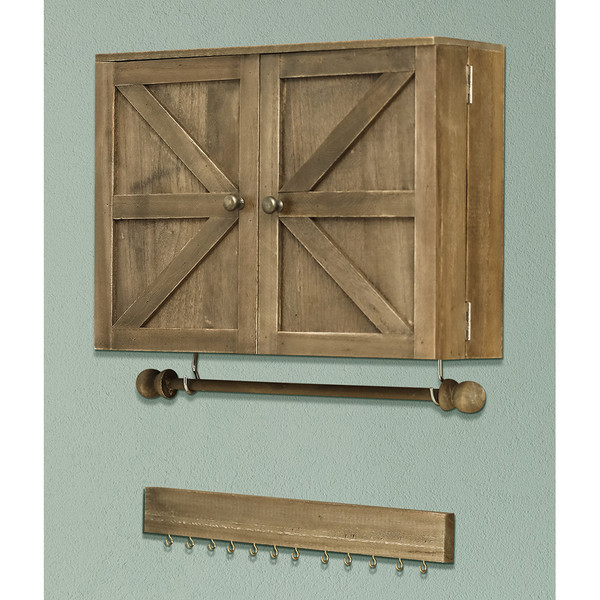 Rustic Wooden Barn Door Wall-Mounted Jewelry Box product image