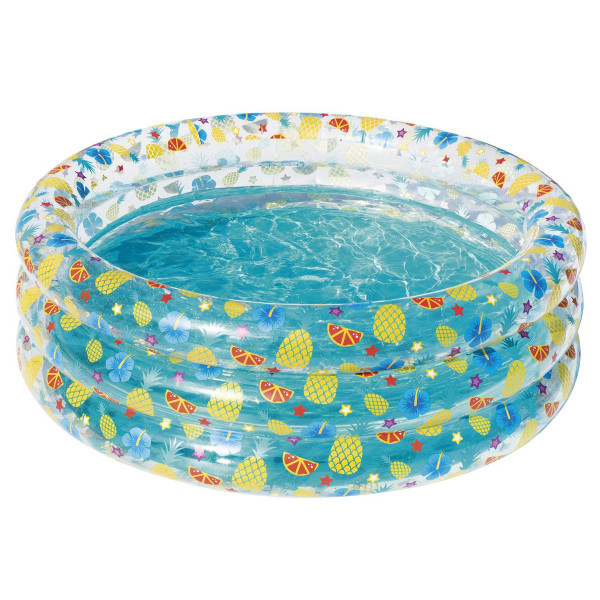 Bestway® Kids' 59 x 21-Inch Tropical 3-Ring Paddling Transparent Inflatable Pool product image