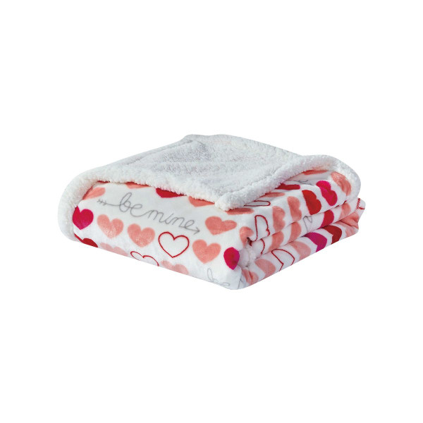 Heart-Themed Sherpa 50 x 60-Inch Throw Blanket product image