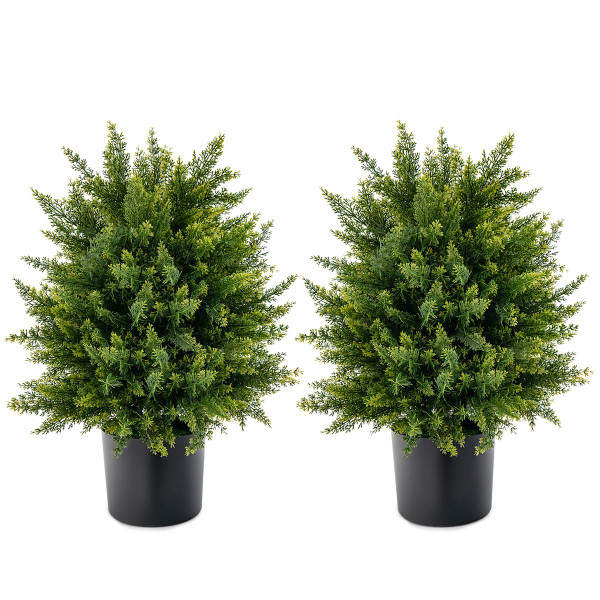 Goplus® 22'' Artificial Cedar Topiary Ball Tree (2-Pack) product image