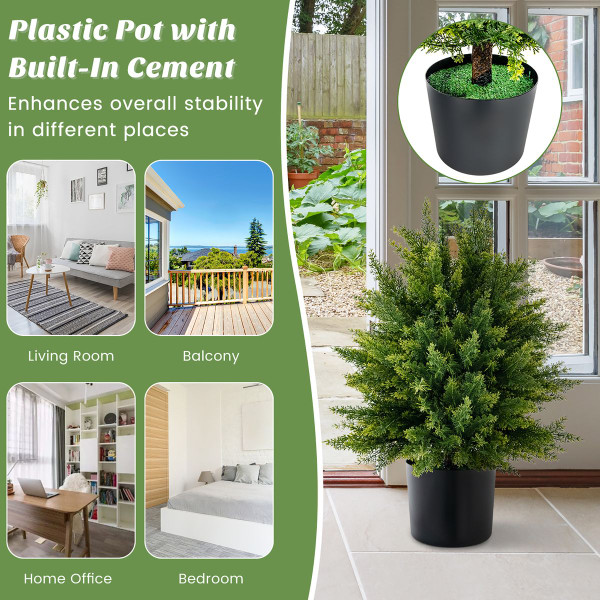 Goplus® 22'' Artificial Cedar Topiary Ball Tree (2-Pack) product image