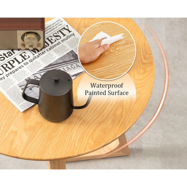 24-Inch Round Solid Rubberwood End Table product image