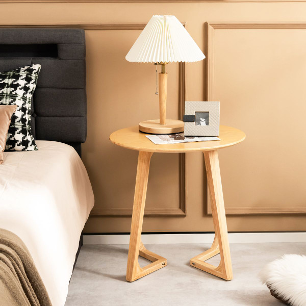 24-Inch Round Solid Rubberwood End Table product image