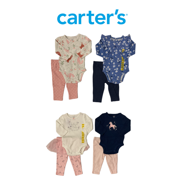 Carter's®  Girls Long Sleeve Romper & Pant Set (4 -Piece) product image