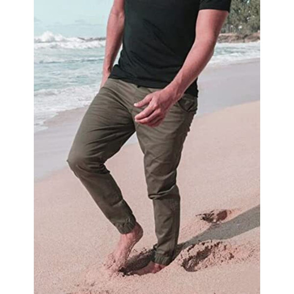 Men's 100% Cotton Solid Twill Chino Joggers product image