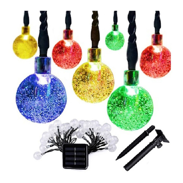 Solar 20-LED 16-Foot Outdoor Colored Waterproof Crystal Ball Lights product image
