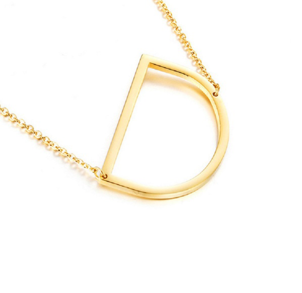 18K Gold-Plated Sideway Initial Necklace product image