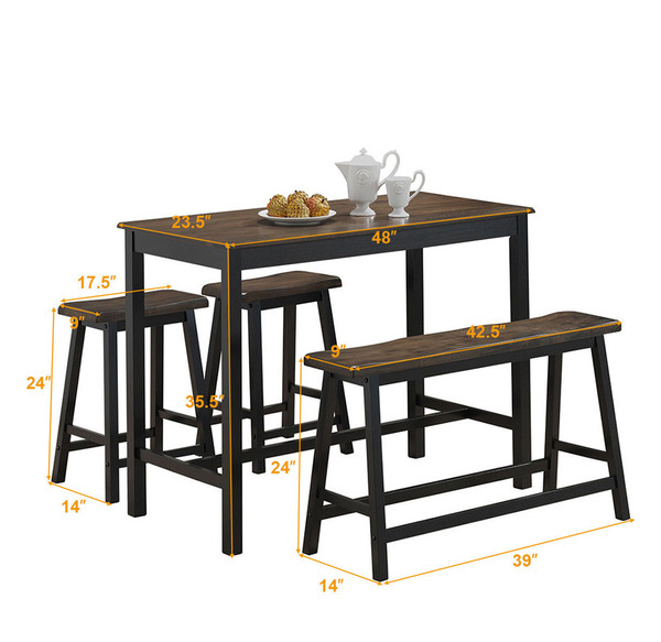 Solid Wood 4-Piece Counter Height Table Set product image