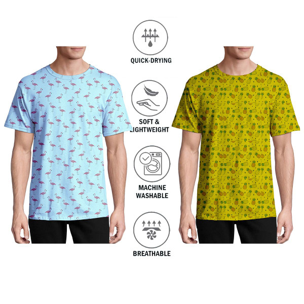 Men's Casual Crew Neck Printed Short Sleeve T-Shirt (5-Pack) product image
