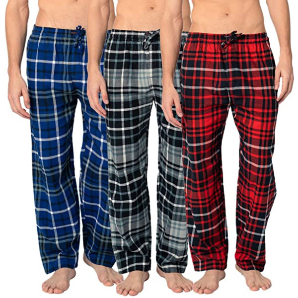 Men's Ultra-Soft Flannel Plaid Pajama Lounge Pants with Pockets (2- to  4-Pack) - Pick Your Plum