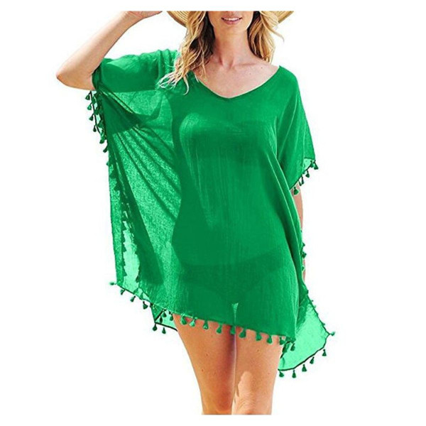 Women's Chiffon Beach Swim Cover-up with Tassels product image